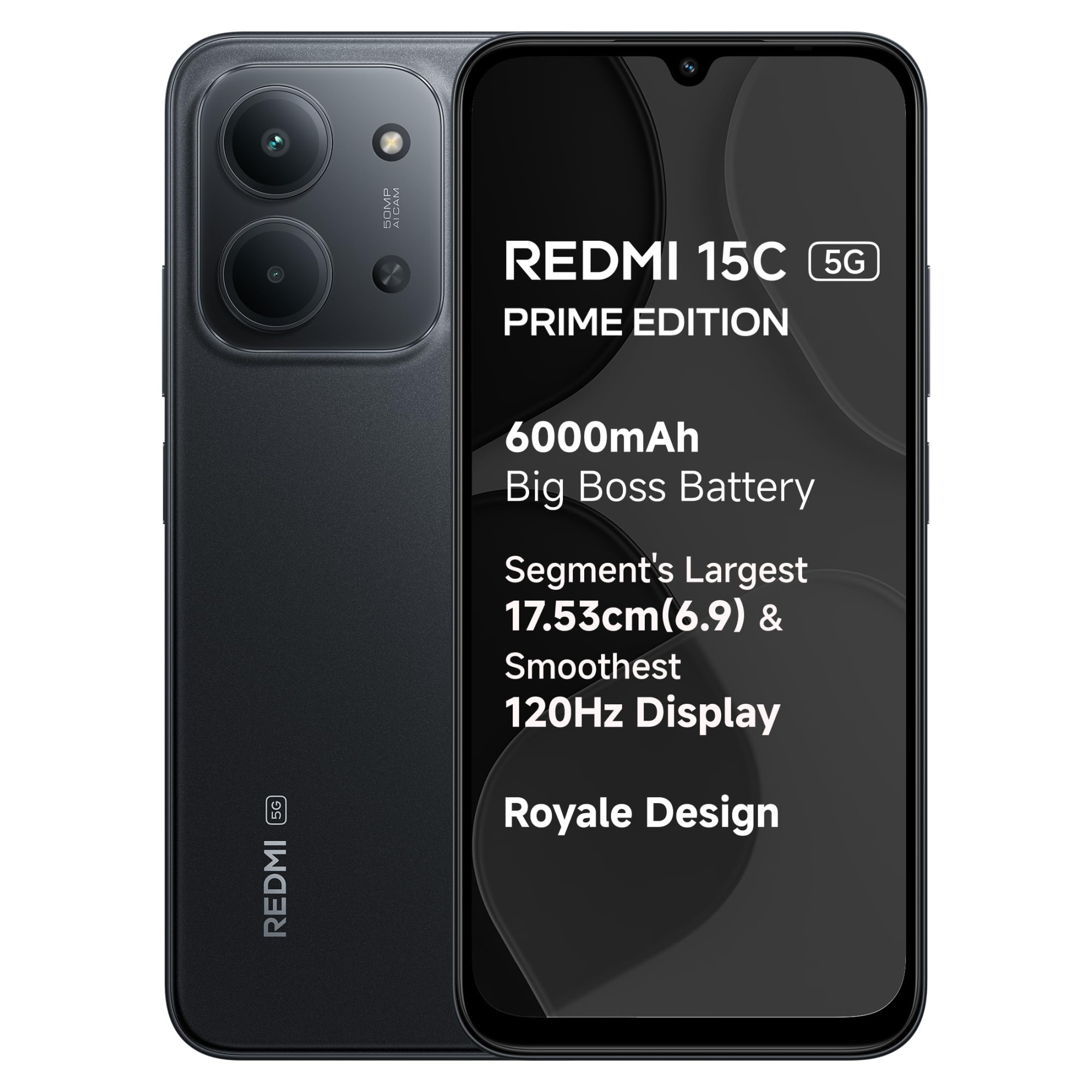 Redmi 15C 5G Prime Edition 4 GB RAM 128 GB Storage Midnight Black