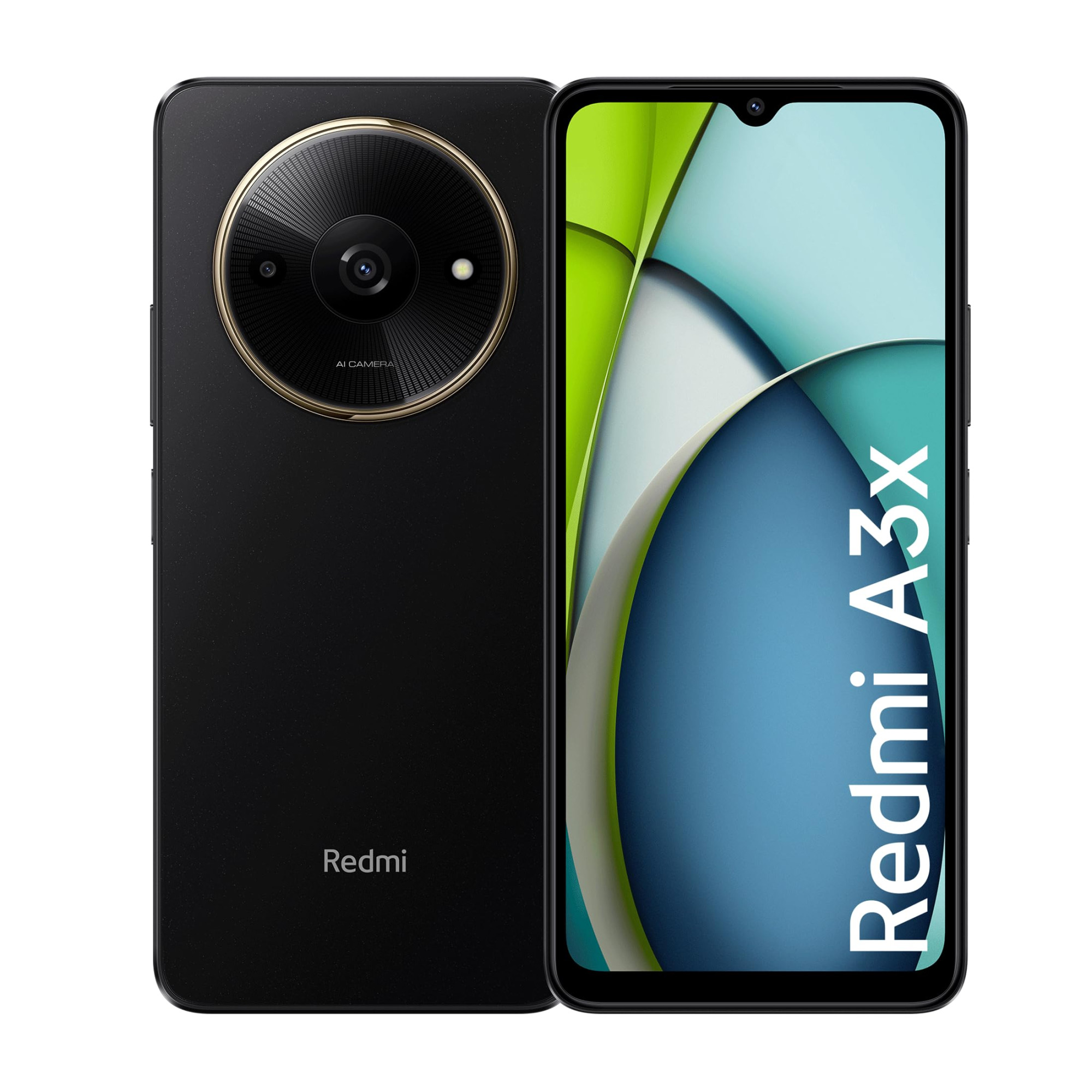 Redmi A3X Midnight Black 3GB RAM 64GB Storage  Premium Halo Design  90Hz Display  Powerful Octa Core Processor