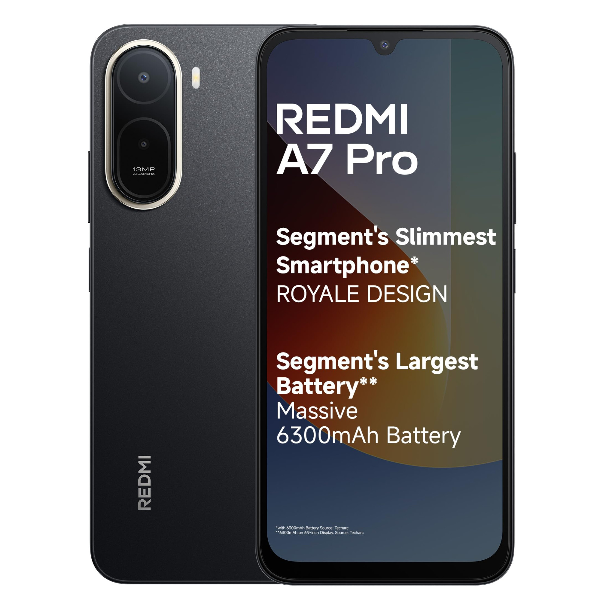 REDMI A7 Pro 4G Black 4GB RAM 64GB Storage Segments Slimmest Smartphone Segments Largest 6300mAh Battery Segments Largest 1753cm and Smoothest 120Hz Display Charger in the Box