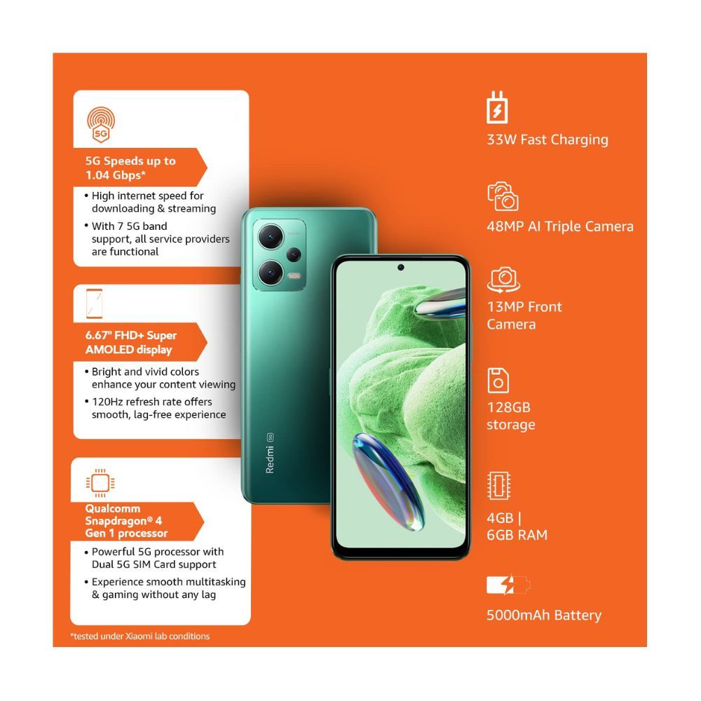 Redmi Note 12 5G Frosted Green 6GB RAM 128GB ROM