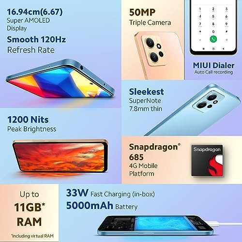 Redmi Note 12 Lunar Black 6GB RAM 64GB Storage
