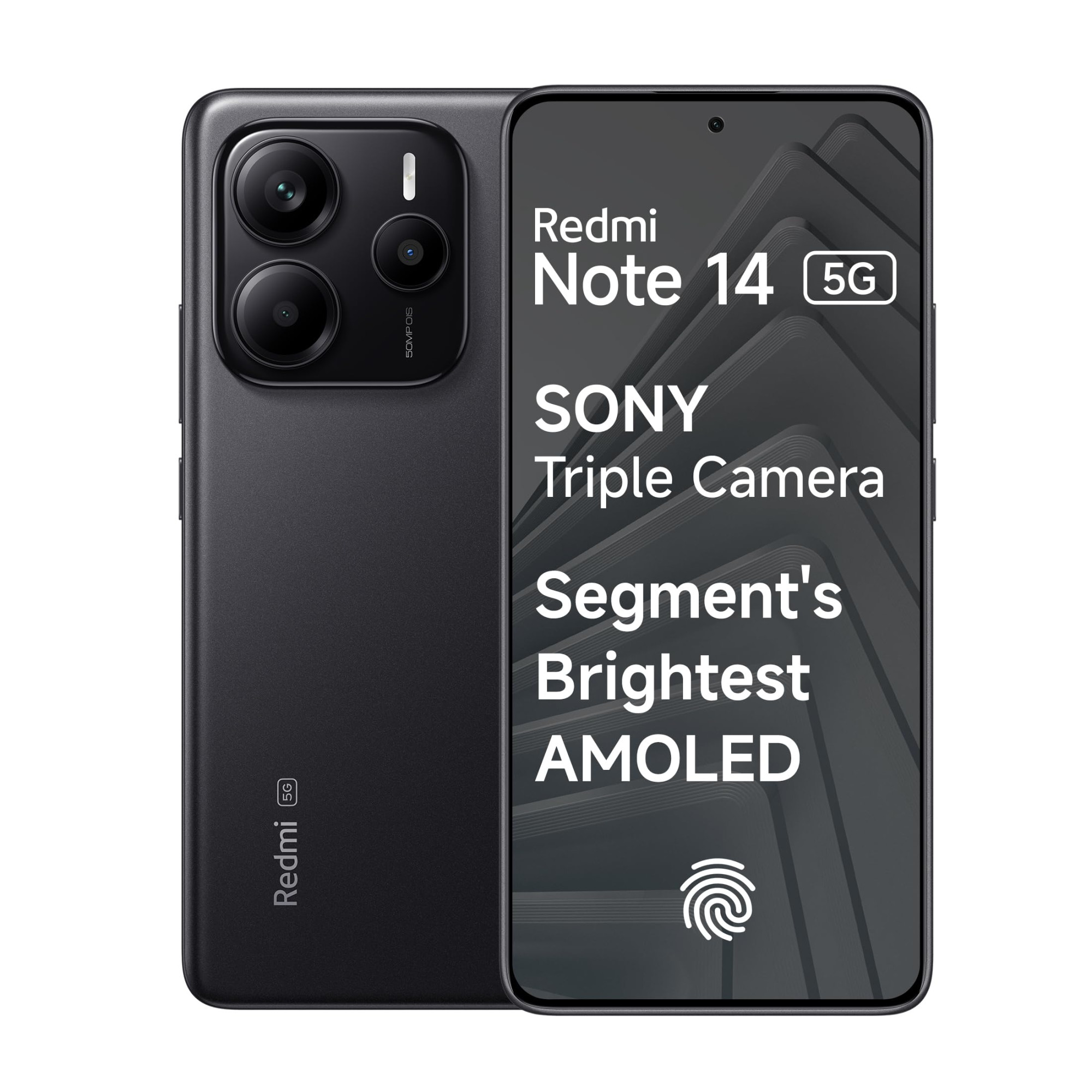 Redmi Note 14 5G Titan Black 6GB RAM 128GB Storage  Global Debut MTK Dimensity 7025 Ultra  2100 nits Segment Brightest 120Hz AMOLED  50MP Sony LYT 600 OISEIS Triple Camera