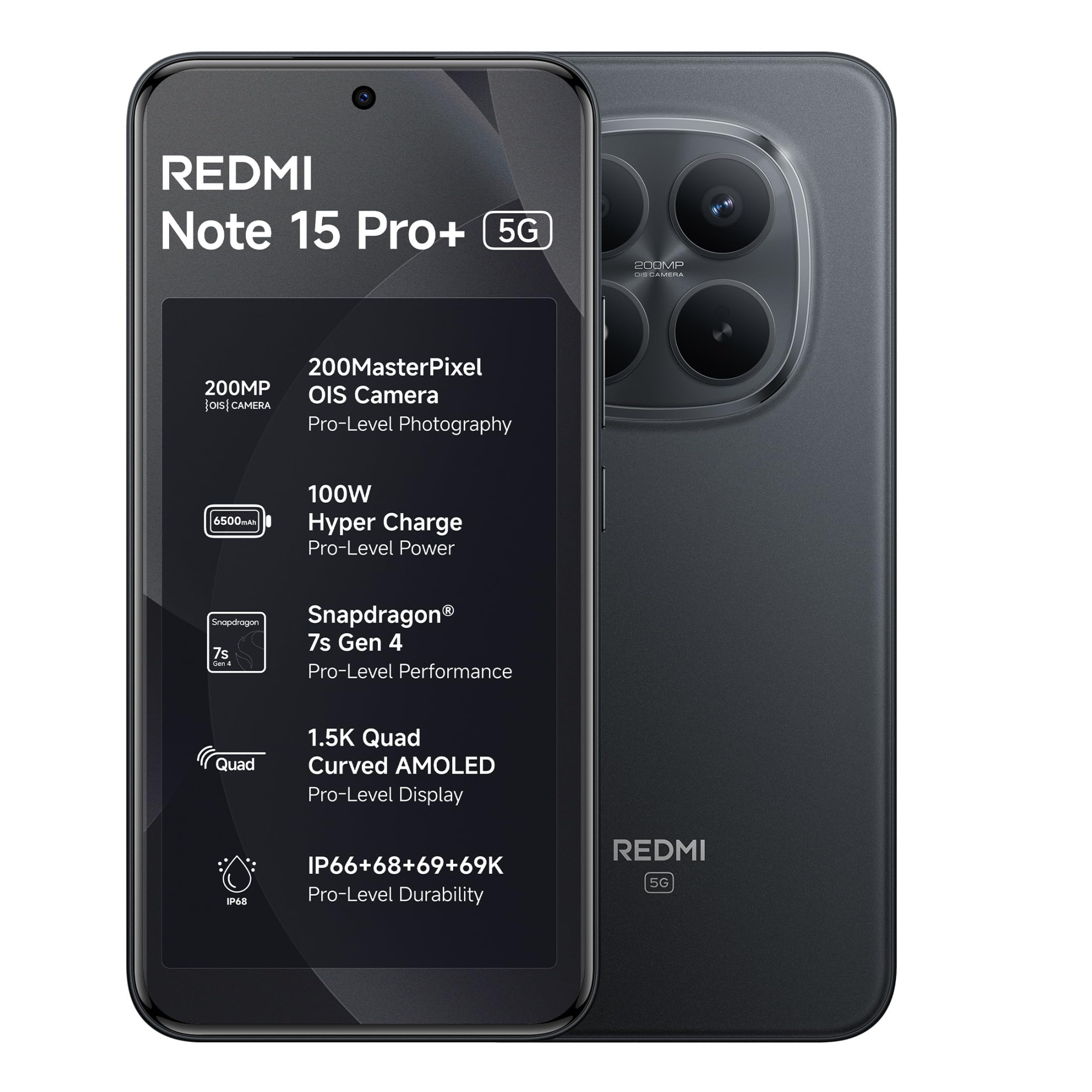 REDMI Note 15 Pro 5G 12 GB RAM 256 GB Storage Carbon Black