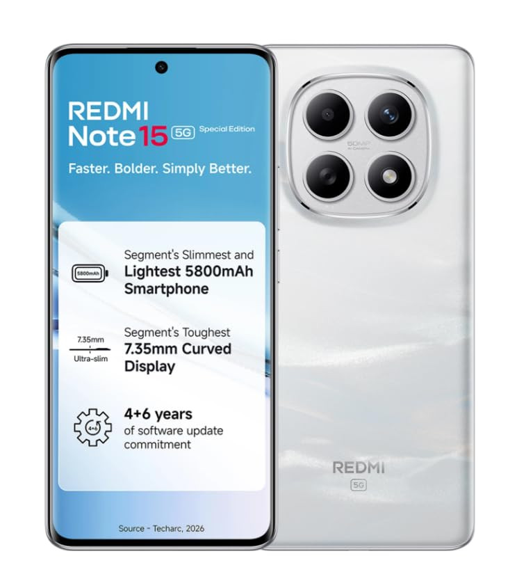 Redmi Note 15 SE 5G Smartphone Frosted White 8GB RAM 128GB 5800mAh Battery IP66 Military Grade