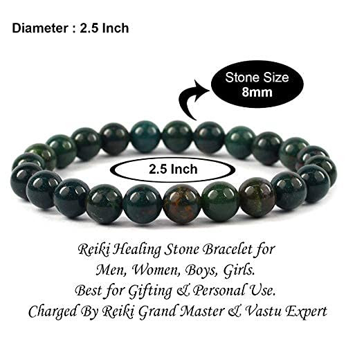 Buy Crystu Bloodstone Bracelet Crystal Stone Bracelet 10 mm Round Beads for  Reiki Healing and Crystal Healing Stones (Color : Multi) at Amazon.in