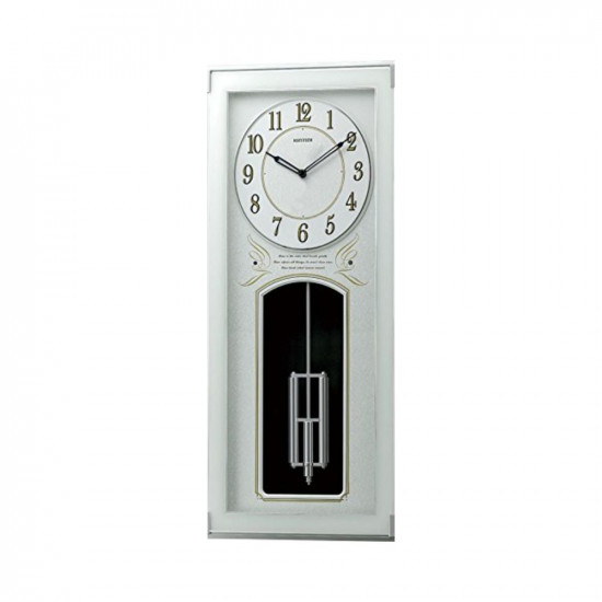 RHYTHM Magic Motion Clock 12+12 Melodies & 6 X-Mas Songs (CTS Sound),Hourly Melody,Automatic Melody Silencer by Sensor,Monitor Switch,Volume Control Switch,Double Pendulum (23X55X9.4cm)