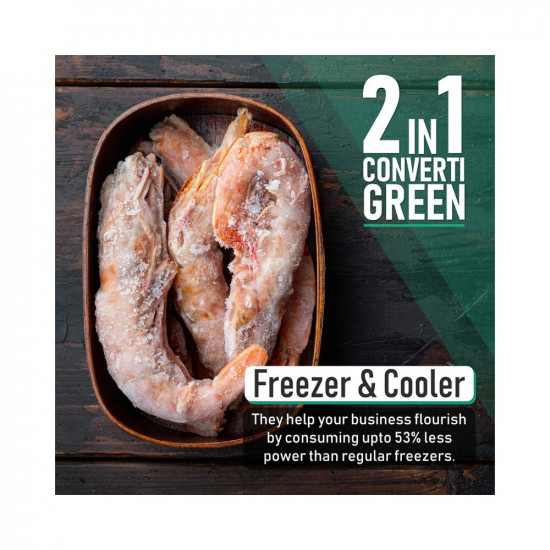 ROCKWELL 523 Ltr 5 Star Double Door Convertible GREEN Deep Freezer-GFR550DDUC (10 yr Warranty on body,Upto 53% Power Saving,100% copper coil)