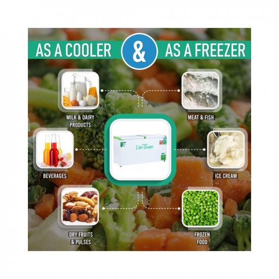 ROCKWELL 523 Ltr 5 Star Double Door Convertible GREEN Deep Freezer-GFR550DDUC (10 yr Warranty on body,Upto 53% Power Saving,100% copper coil)
