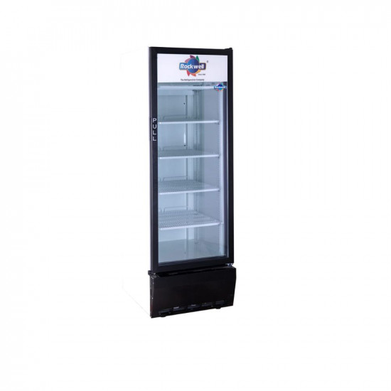 Rockwell RVC390B Single glass door Visi cooler,358 Litres,White (Internal LED, Heavy Duty, Dynamic cooling)