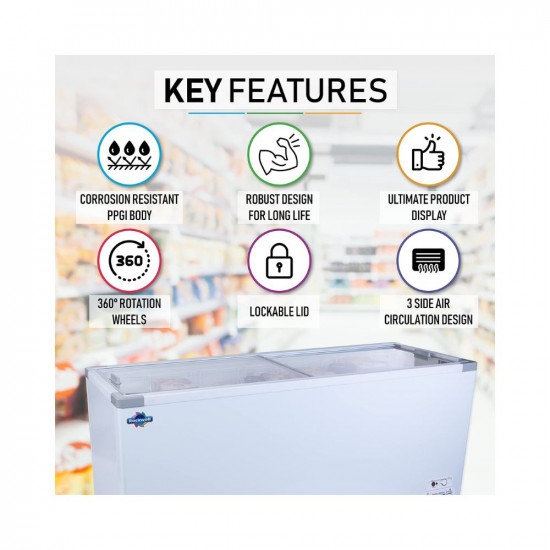 Rockwell SFR550GT Glass Top Deep freezer-563 Ltr (Heavy Duty Compressor, Low power Consumption)