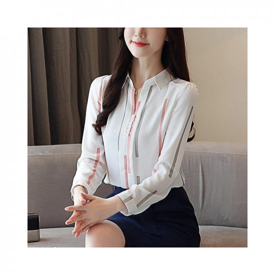 ROYALICA Women Shirts Striped Blouse Spring Long Sleeve Office Work Wear Tops Clothes New