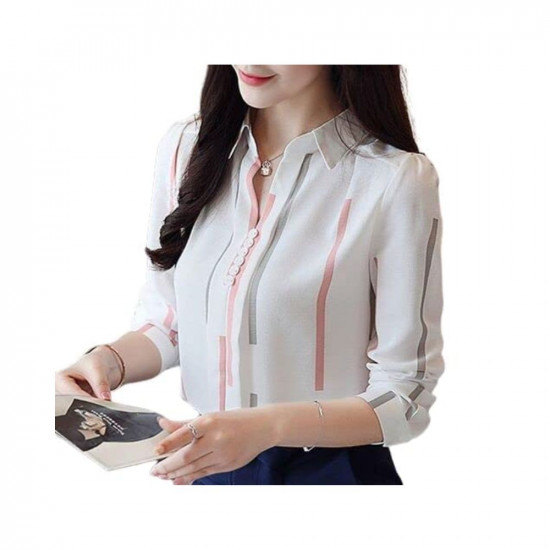 ROYALICA Women Shirts Striped Blouse Spring Long Sleeve Office Work Wear Tops Clothes New