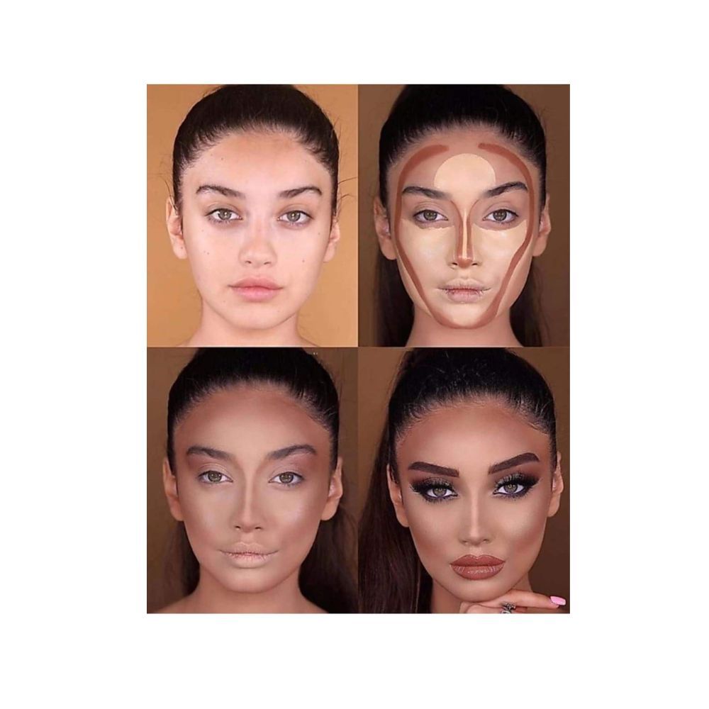 Rupali K I Ss Beauty Face 3in1 Contour Kit 23001 Concealer (34 G) With 7 Pc Makeup Brush Set