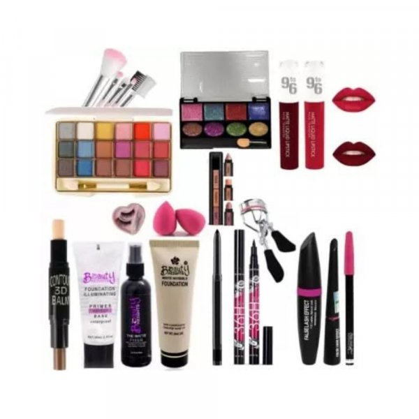 Rupali Perfect Makeup Eyeshadow Combo Kit With 3in1 Makeup Stick For Face (16 Items Set)