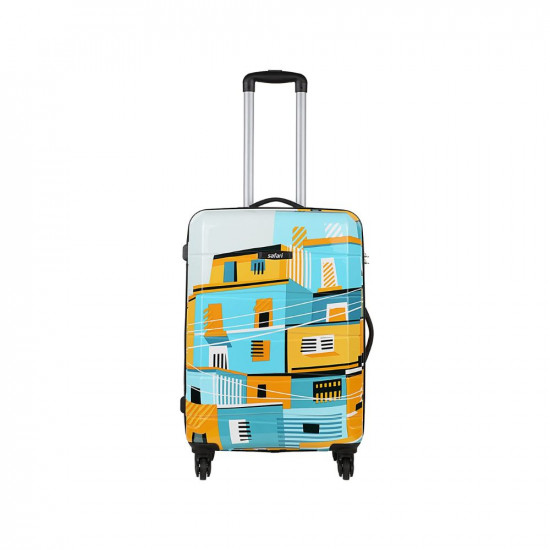 Safari Oasis 65 cms Medium Check-in Polycarbonate (PC) Hard Sided 4 Wheels 360 Degree Rotation Luggage/Suitcase/Trolley Bag (Multicolor)