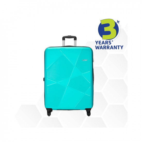 Safari Pentagon 2 Pc Set 55 cms & 65 cms- Small and Medium Polypropylene (PP) Hard Sided 4 Wheels 360 Degree Rotation Luggage Set/Suitcase Set/Trolley Bag Set (Cyan-Blue)