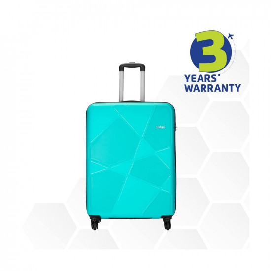 Safari Pentagon 55 Cms Small Cabin Polypropylene Hard Sided 4 Wheels 360 Degree Wheeling System Luggage, Cyan Blue