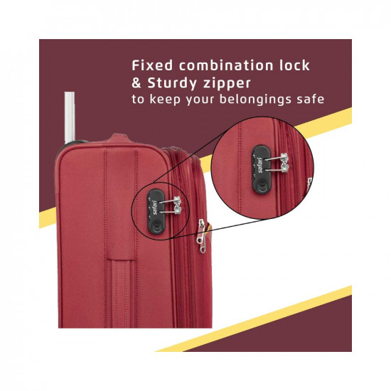 Safari Prisma Trolley Bag Set, 55 & 65cm Suitcase for Travel, Softside Polyester Small and Medium Luggage