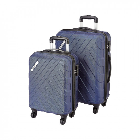 Safari Ray 2 Pc Set 55 & 65 cms-Small & Medium Polycarbonate (PC) Hard Sided 4 Wheels 360 Degree Rotation Luggage/Suitcase/Trolley Bag (Midnight Blue)