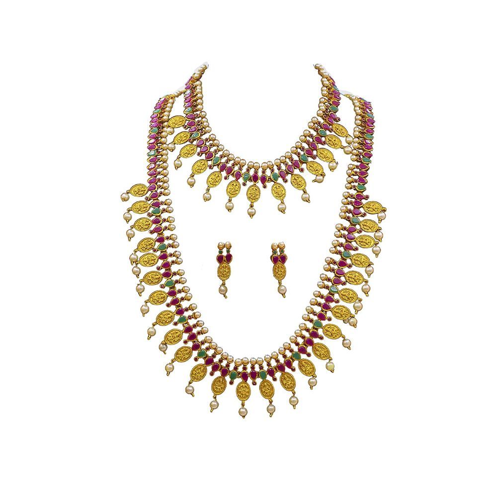 SAIYONI Wedding Antique Traditional Half Bridal Jewellery Set for women & girls - 90513