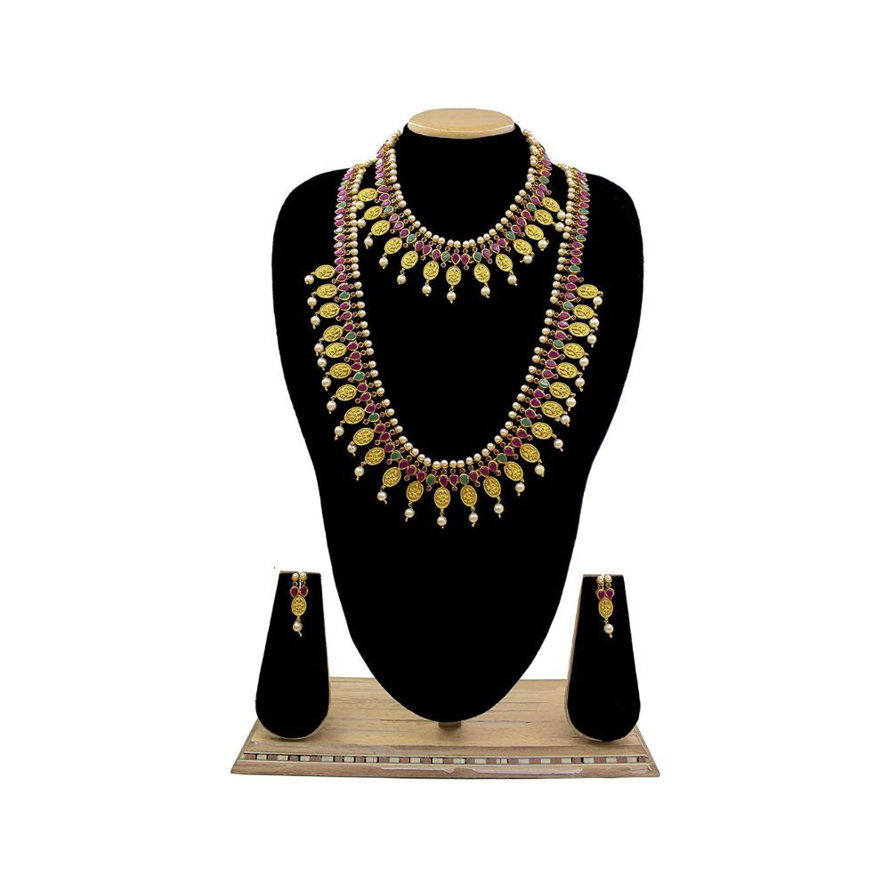 SAIYONI Wedding Antique Traditional Half Bridal Jewellery Set for women & girls - 90513