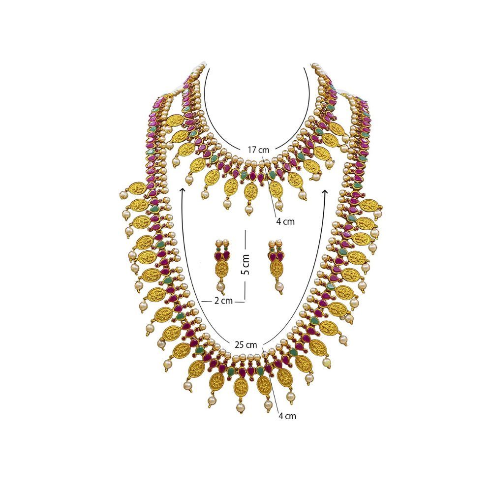 SAIYONI Wedding Antique Traditional Half Bridal Jewellery Set for women & girls - 90513