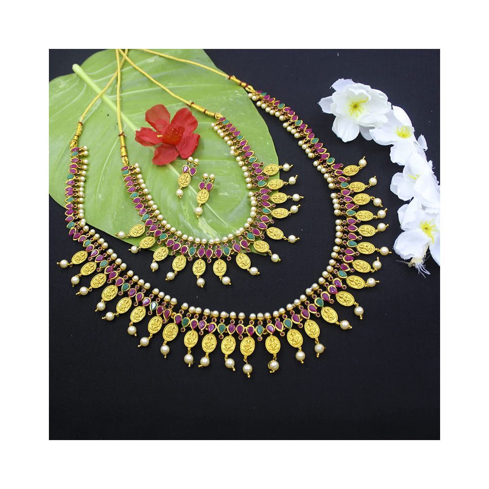 SAIYONI Wedding Antique Traditional Half Bridal Jewellery Set for women & girls - 90513