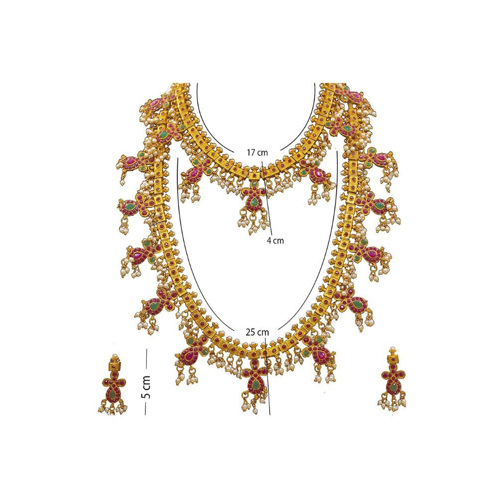 SAIYONI Wedding Antique Traditional Half Bridal Jewellery Set for women & girls - 90514