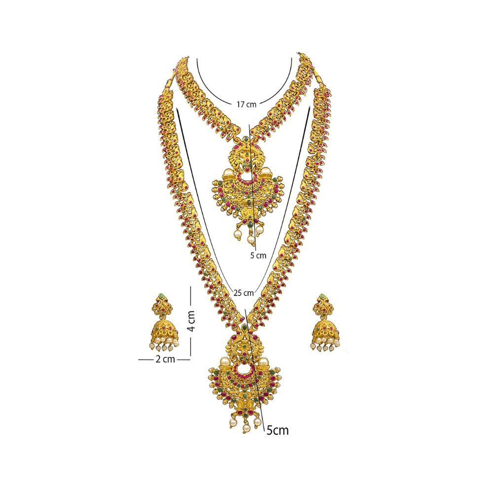 SAIYONI Wedding Antique Traditional Half Bridal Jewellery Set for women & girls - 90517