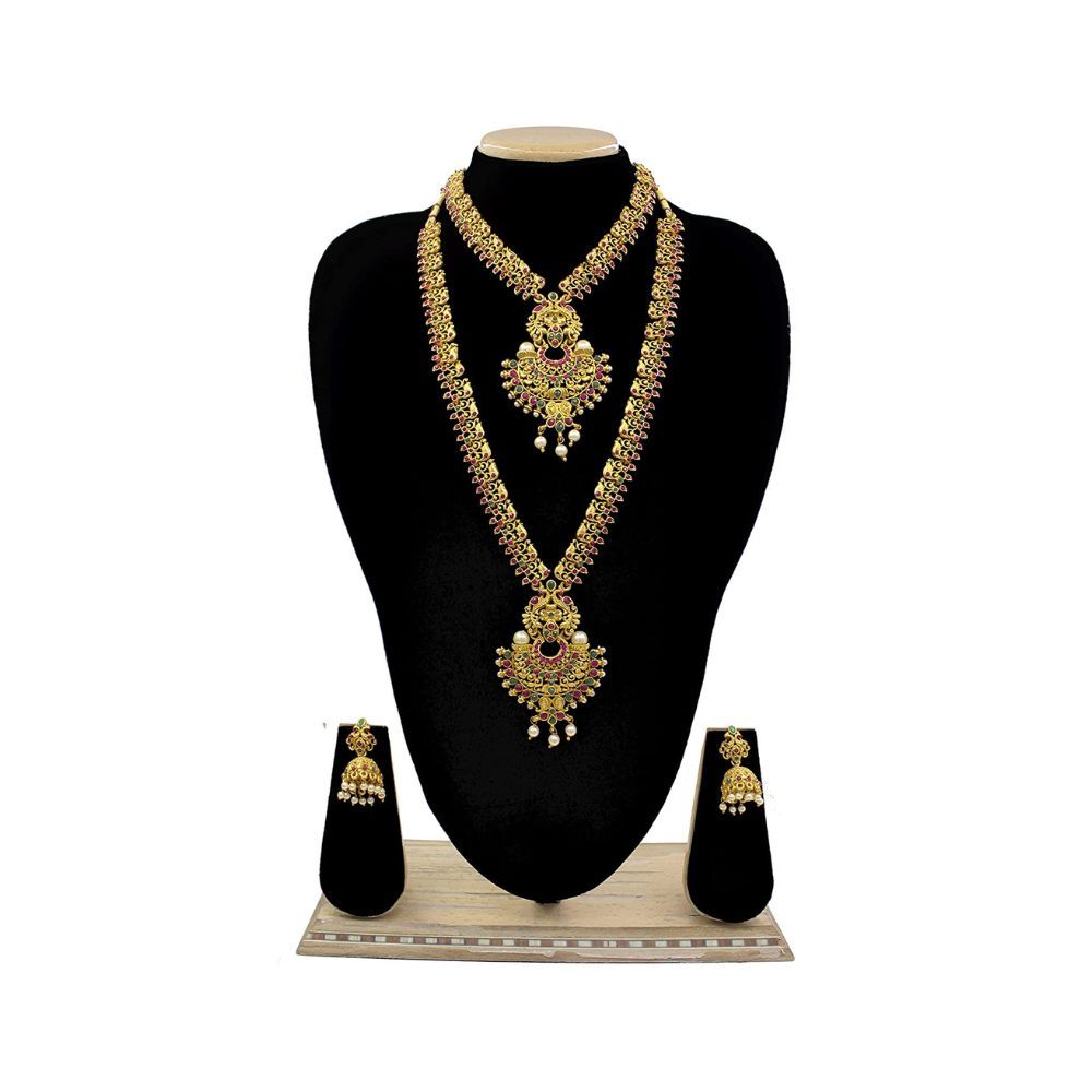 SAIYONI Wedding Antique Traditional Half Bridal Jewellery Set for women & girls - 90517