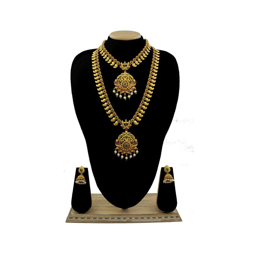 SAIYONI Wedding Antique Traditional Half Bridal Jewellery Set for women & girls - 90518