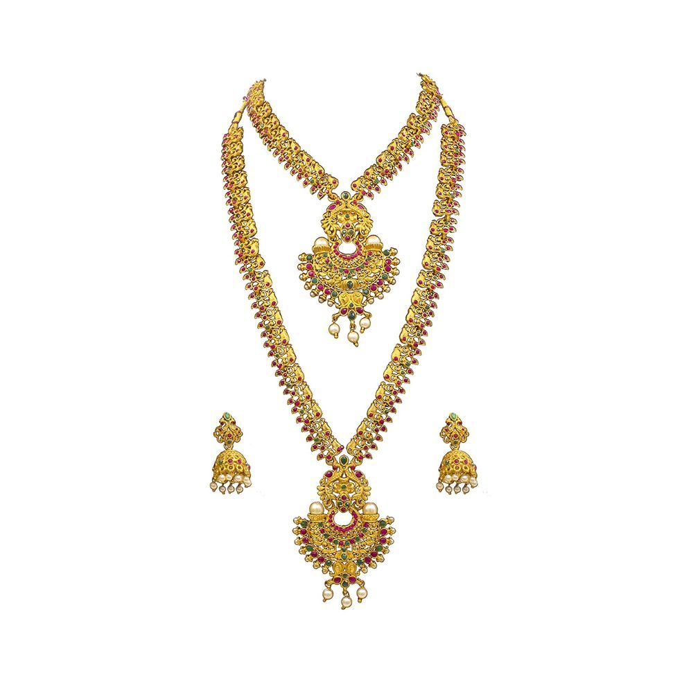 SAIYONI Wedding Antique Traditional Half Bridal Jewellery Set for women & girls - 90520