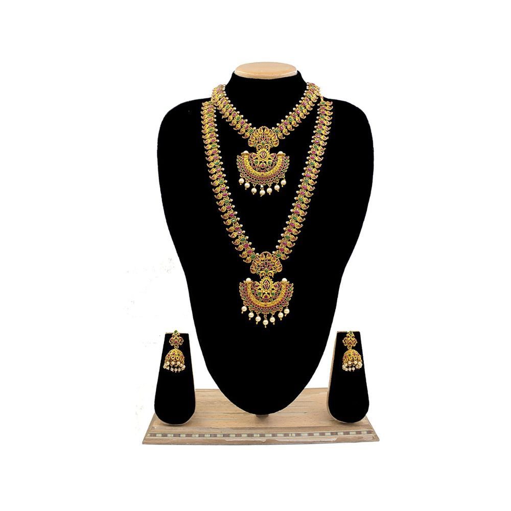 SAIYONI Wedding Antique Traditional Half Bridal Jewellery Set for women & girls - 90521