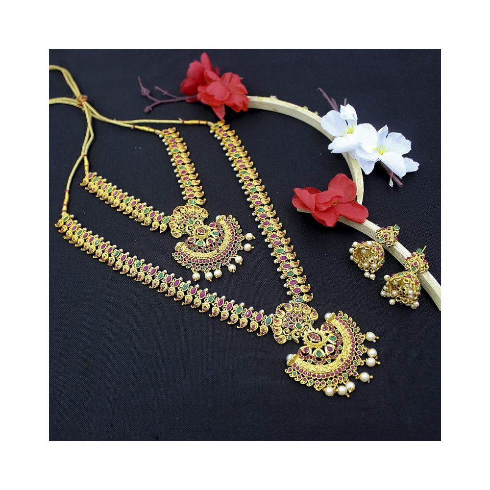SAIYONI Wedding Antique Traditional Half Bridal Jewellery Set for women & girls - 90521