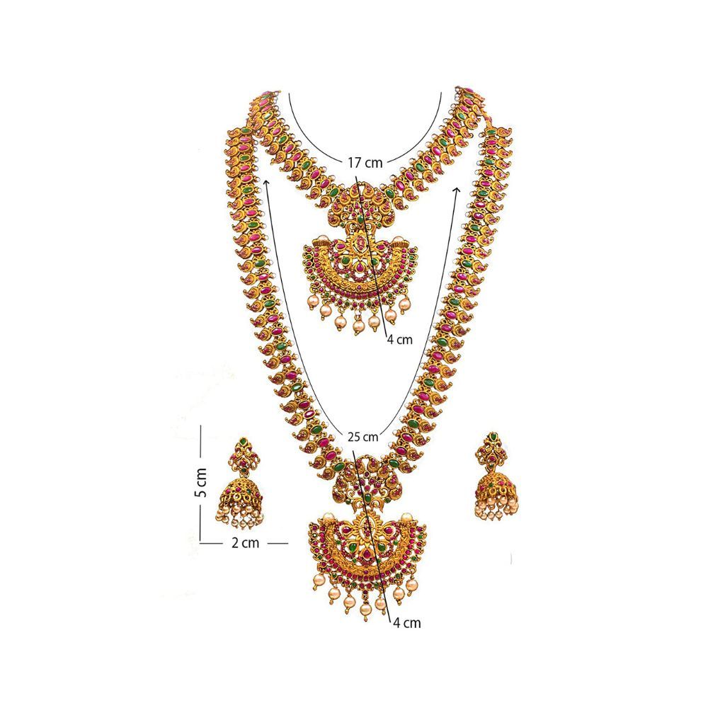 SAIYONI Wedding Antique Traditional Half Bridal Jewellery Set for women & girls - 90521