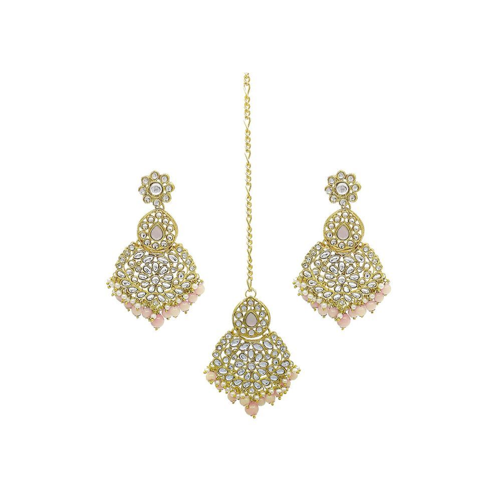 SAIYONI Wedding Collection Choker Necklace Earring With Maangtikka Jewellery Set For Women & Girls.