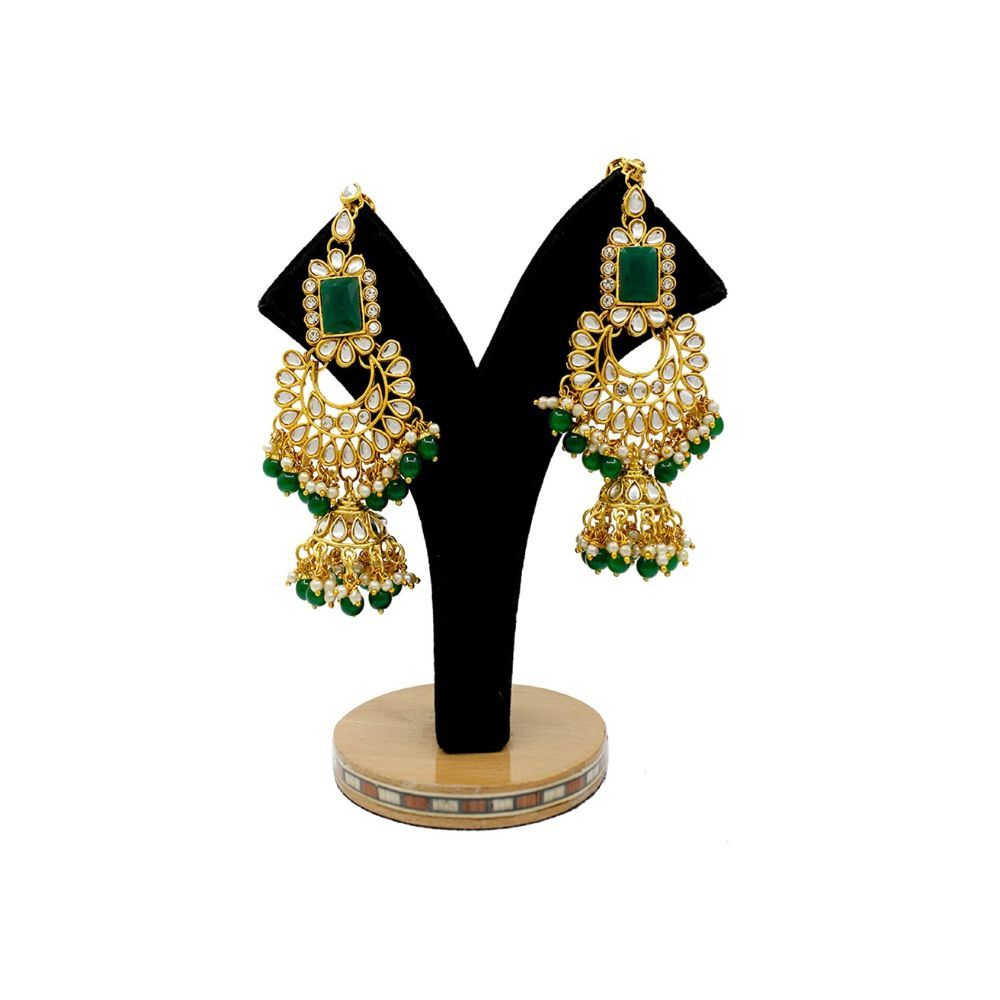 SAIYONI Wedding Collection Gold Plated Kundan Stone work Half Bridal Jewellery Set
