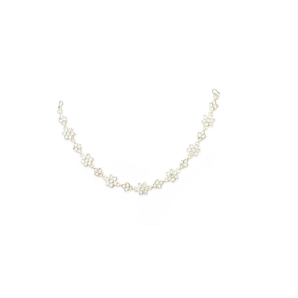 SAJH Gold Plated Kundan Matha Patti For Women