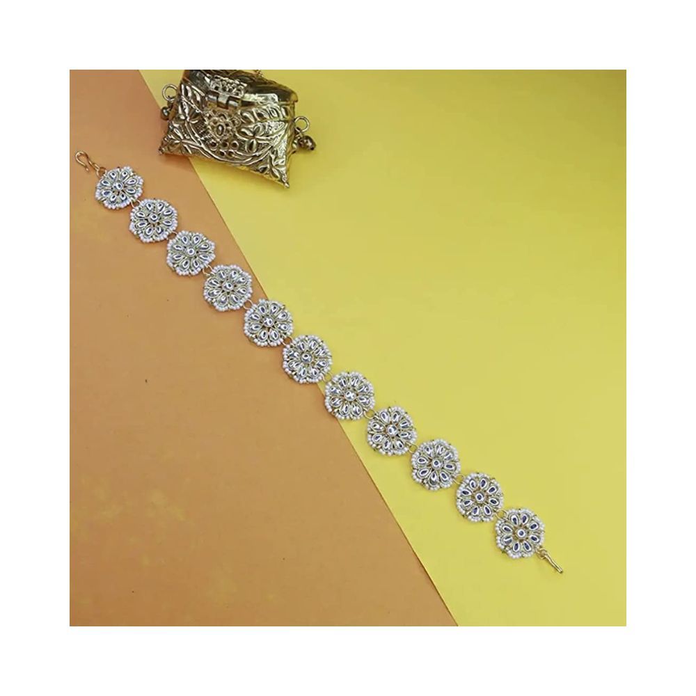 SAJH Kundan Traditional Floral Matha Patti For girl and women