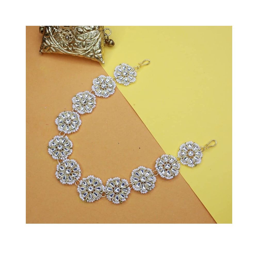 SAJH Kundan Traditional Floral Matha Patti For girl and women