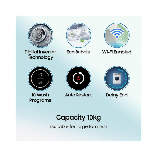 Samsung 10 Kg 5 Star Wi-Fi Enabled Inverter Fully Automatic Top Loading Washing Machine (WA10BG4546BDTL Versailles Gray