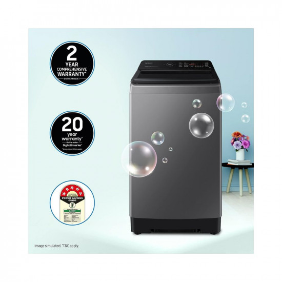 Samsung 10 Kg 5 Star Wi-Fi Enabled Inverter Fully Automatic Top Loading Washing Machine (WA10BG4546BDTL Versailles Gray