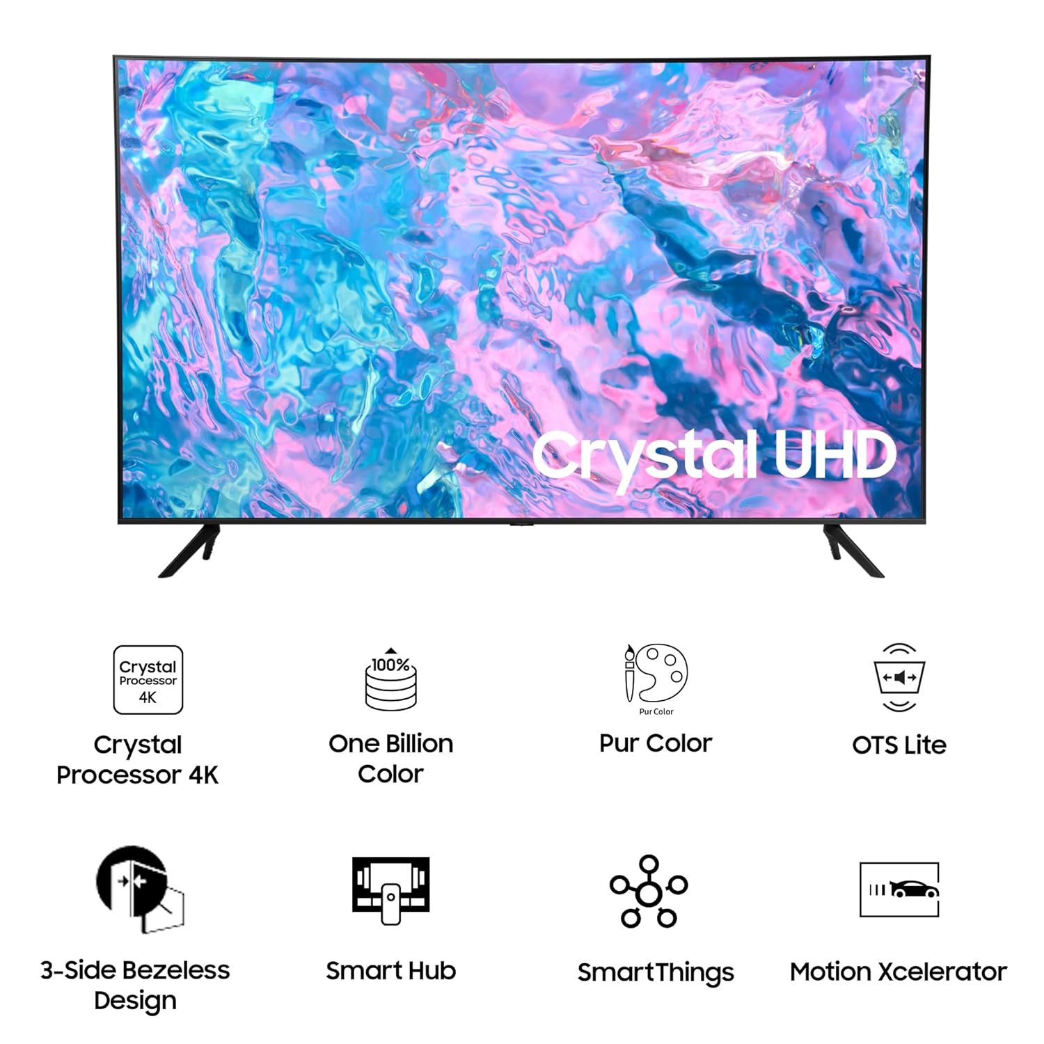 Samsung 108 cm 43 inches 4K Ultra HD Smart LED TV UA43CU7700KLXL Black