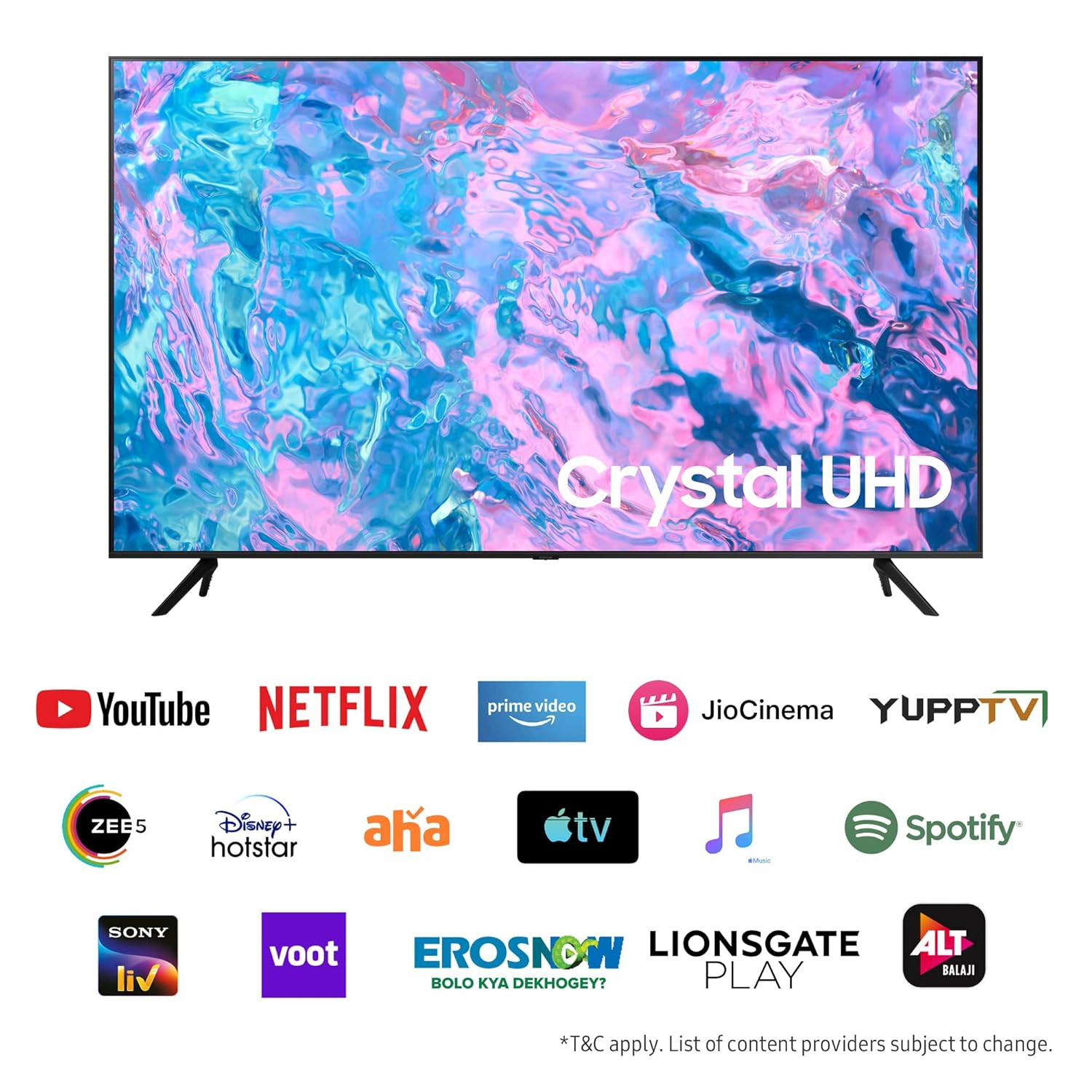 Samsung 108 cm 43 inches 4K Ultra HD Smart LED TV UA43CU7700KLXL Black