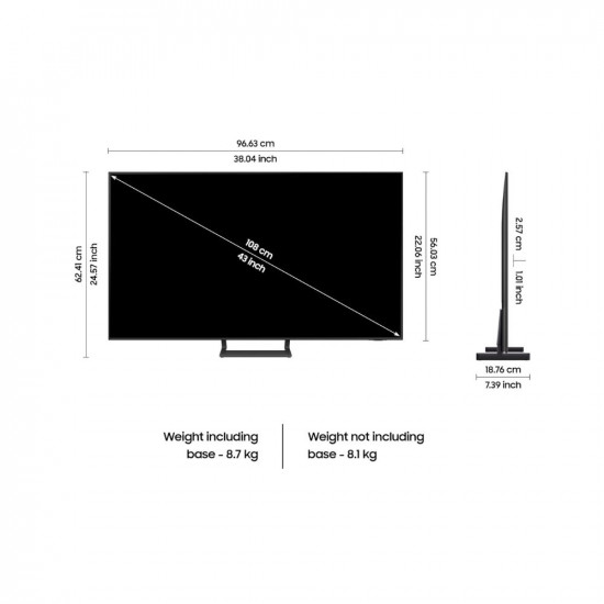 Samsung 108 cm (43 inches) 4K Ultra HD Smart LED TV UA43CU8570ULXL (Titan Grey)