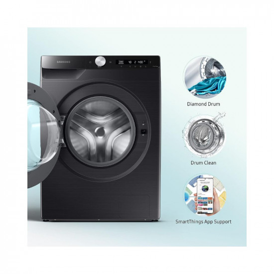 Samsung 12 kg, 5 star, Eco Bubble Technology, AI Control , Wi-Fi, Digital Inverter Motor, Fully-Automatic Front Load Washing Machine (WW12T504DAB/TL)