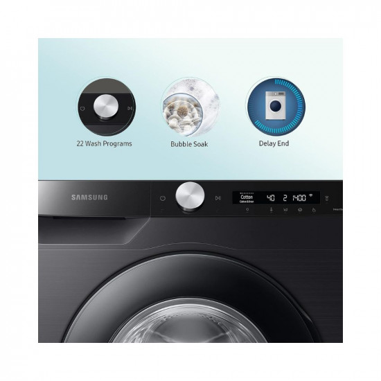 Samsung 12 kg, 5 star, Eco Bubble Technology, AI Control , Wi-Fi, Digital Inverter Motor, Fully-Automatic Front Load Washing Machine (WW12T504DAB/TL)