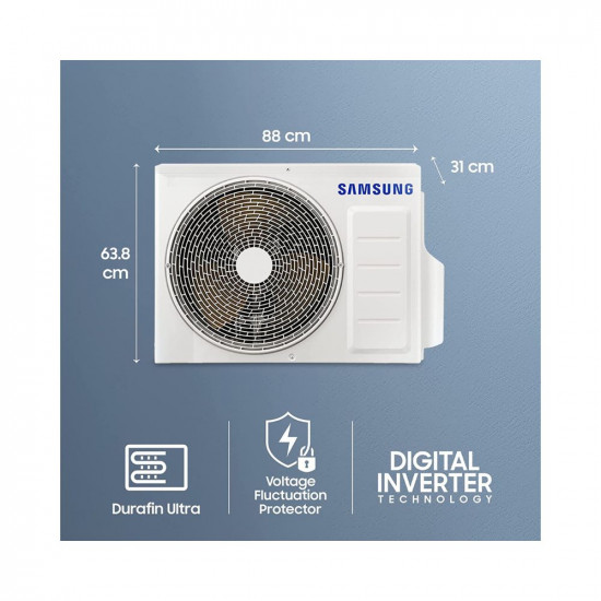 Samsung 1.5 Ton 5 Star Inverter Split AC (Copper, Convertible 5-in-1 Cooling Mode, Anti-Bacteria, 2023 Model AR18CYNZABE White)