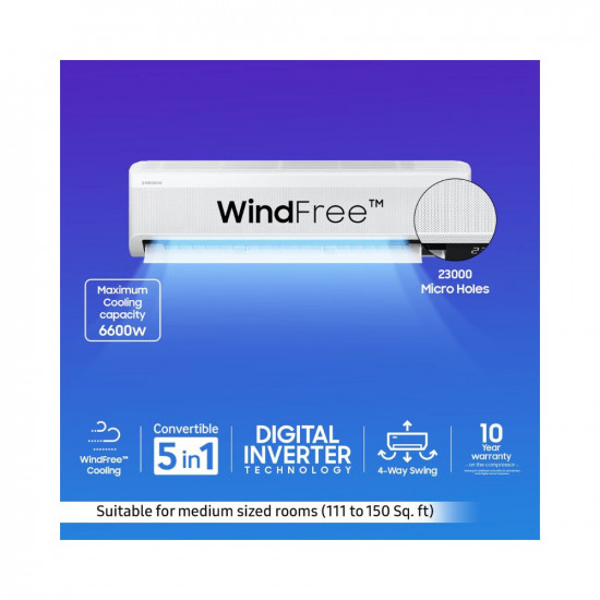Samsung 1.5 Ton 5 Star Wind-Free Technology Inverter Split AC