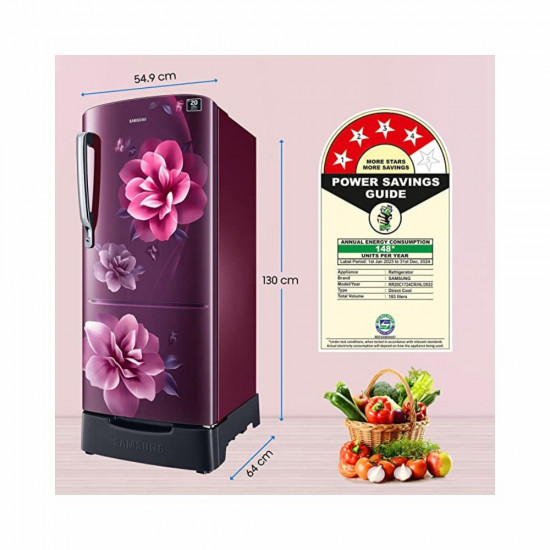 Samsung 183 L 4 Star Digital Inverter Direct Cool Single Door Refrigerator RR20C1824CR HL
